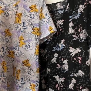 Scrubstar Lion Cub Lavender & Scrubstar Black Dalmatian Print Nursing Tops